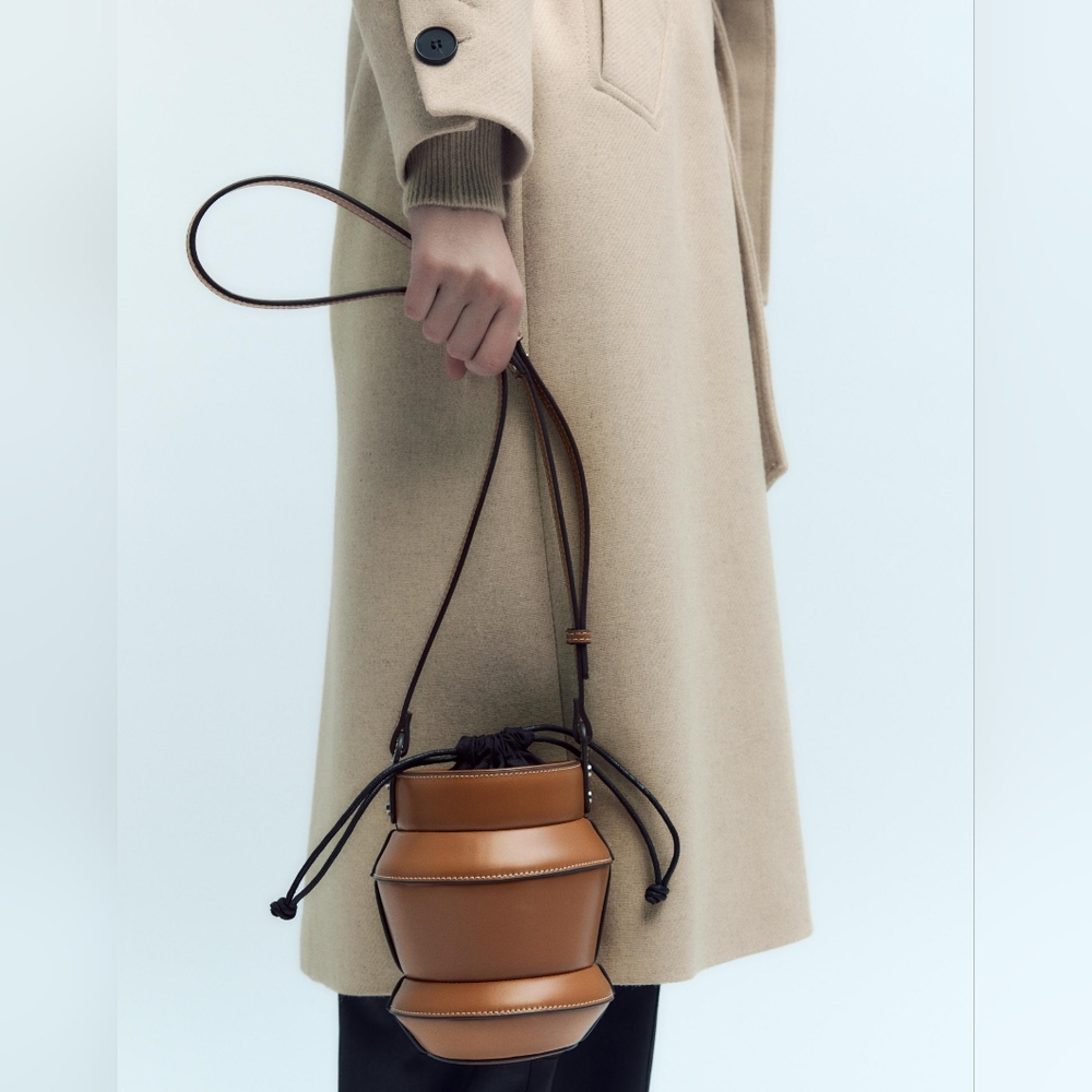 ZARA Geometric Bucket Bag